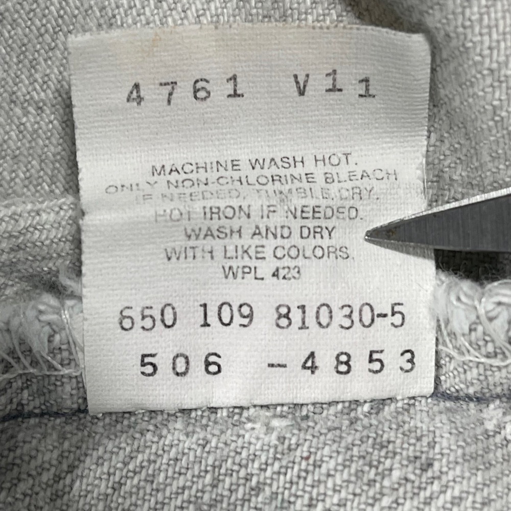 Levis 506 Jeans Mens 32(30)x32(30) White Distressed USA Vintage Straight Leg - Picture 12 of 16